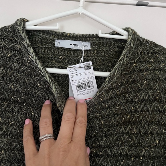 Mango Lurex chunky-knit cardigan green - Picture 8 of 8